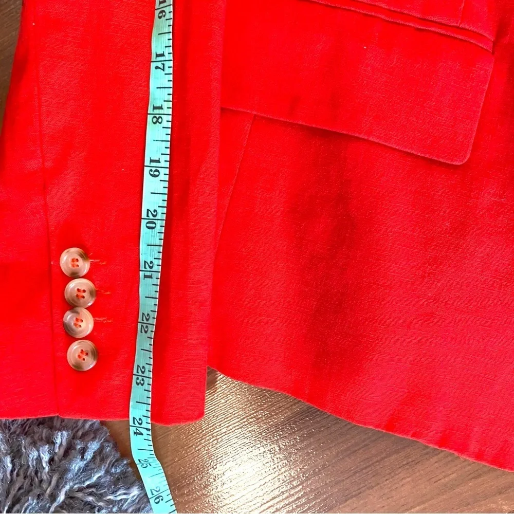 Adrienne Vittadini Women's Orange/Red Linen Blazer - Size USM - Picture 10 of 16